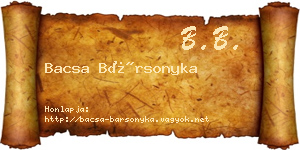 Bacsa Bársonyka névjegykártya
